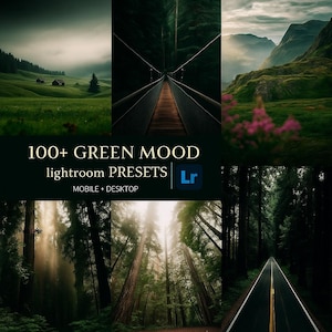 Green Mood Lightroom Presets: Forest, Nature Photography Filters (Mobile + Desktop, PDF Guide)