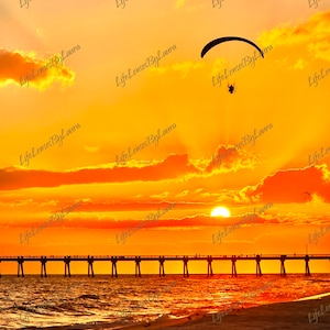 Peaceful Orange Sunset at the Beach