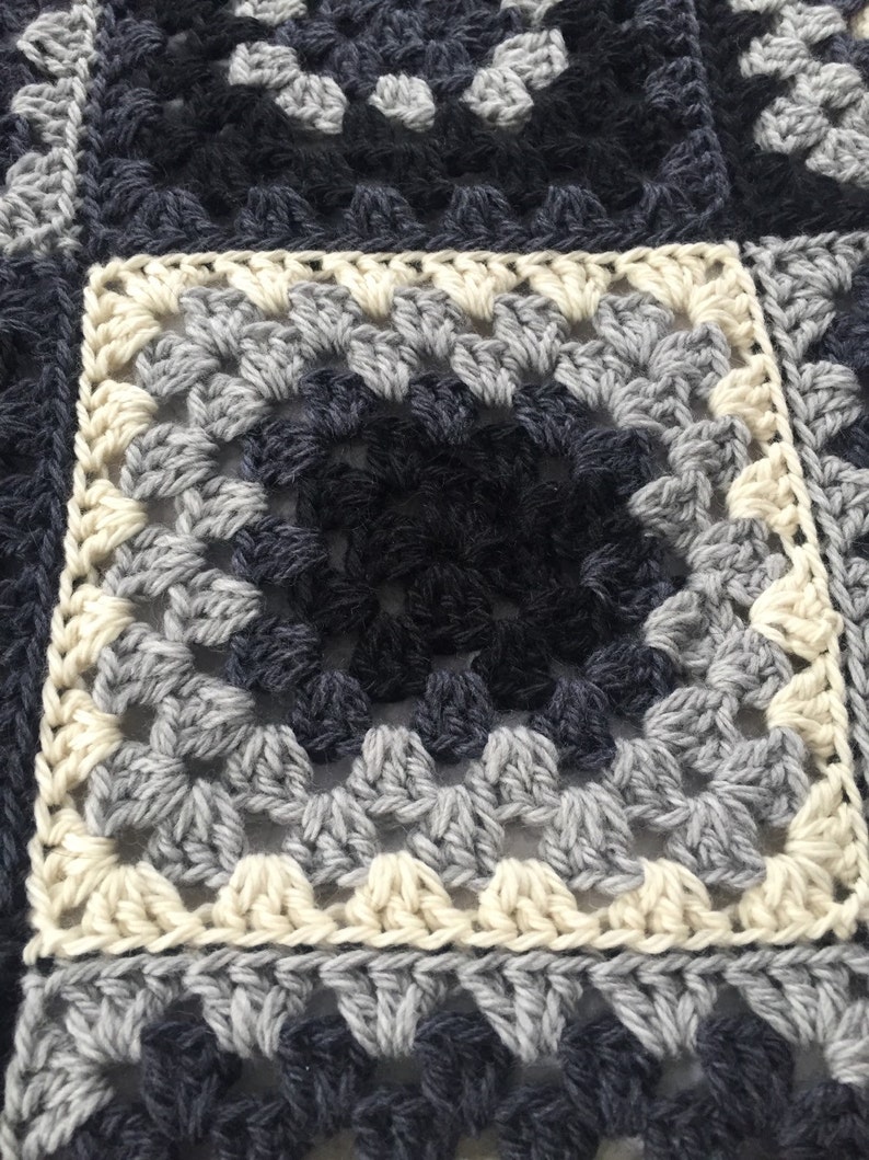 Chunky Knit Throw Granny Square Crochet Knit Blanket Afghan Etsy