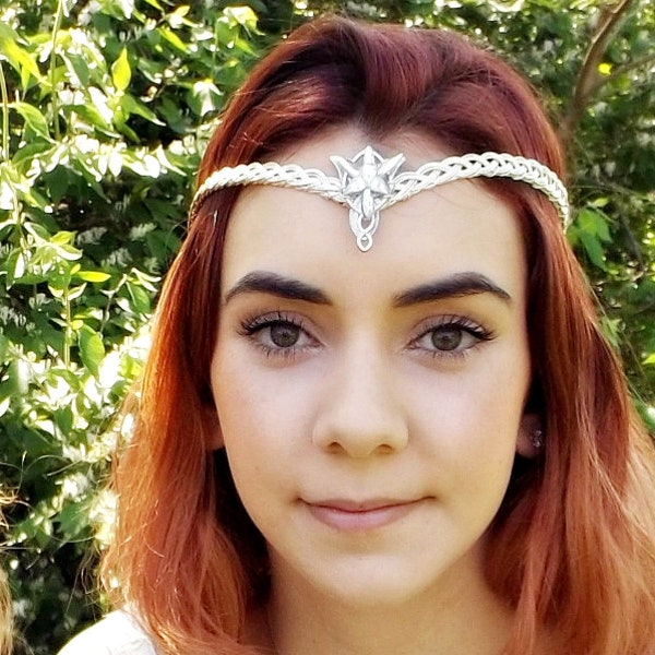 Elven Star  Celtic Weave Circlet Crown Tiara in silver.