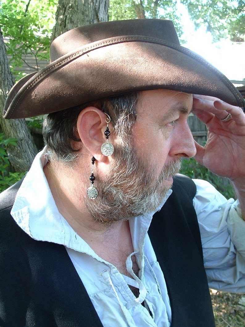 No Piercing Required Black Pearl Ear Cuff Halloween Pirate Ear Cuff Unisex Ear Wrap For Men