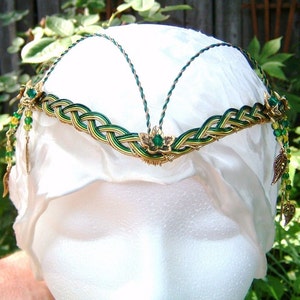 Emerald Celtic Irish Wedding Circlet Tiara Crown Headdress image 2