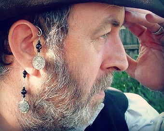 Halloween Pirate Ear Cuff - Black Pearl Ear Cuff - No Piercing Required - Ear Wrap For Men - Unisex