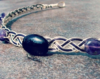 Onyx Amethyst Dragonrider Celtic Circlet, The Moretta