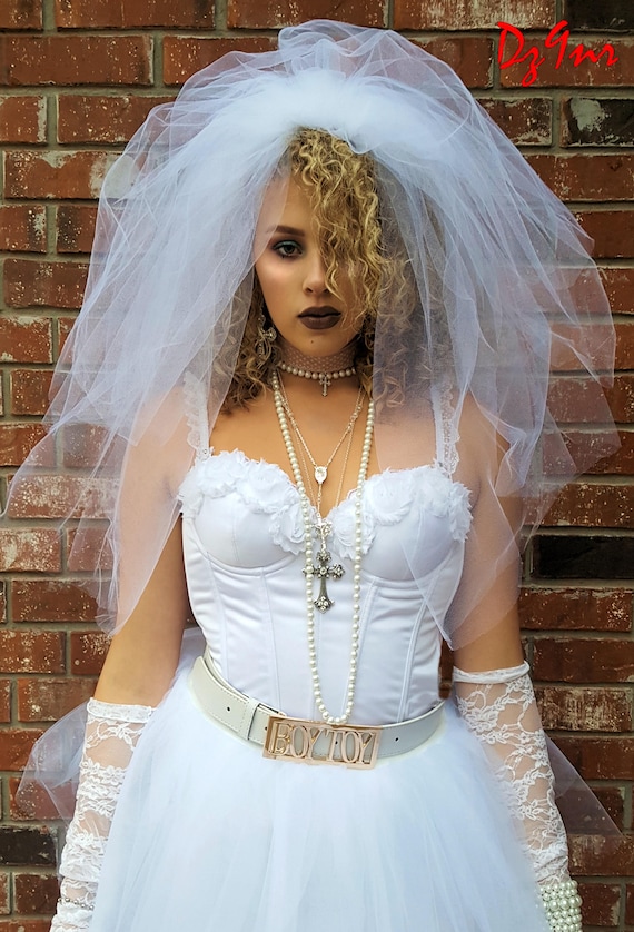 Madonna 80's Costume w Veil Boy Toy Belt n Accessories | Etsy