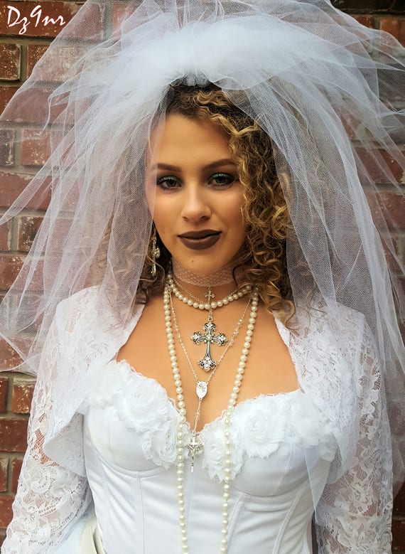 White Wedding Lace Bolero Madonna Like A Virgin Jacket Soft Etsy