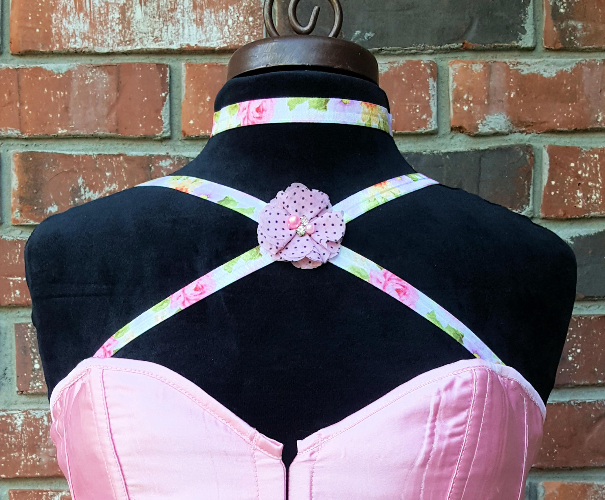 Pink n Green Floral Elastic Convertible Bra Straps Extra Long Etsy