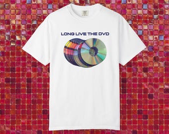 Comfort Colors Long Live the DVD Graphic Tee, Y2K Top, Quote Tee, Slogan Shirt, Movie Merch, Film Merch, artist t-shirt