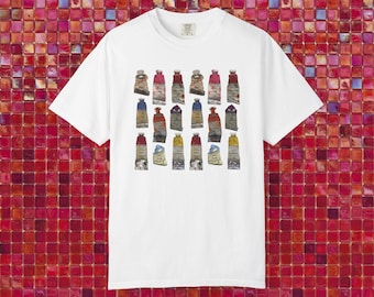 Comfort Colors Paint Tubes Graphic Tee, y2k Top, Artist Shirt, painter shirt, graphic t-shirt