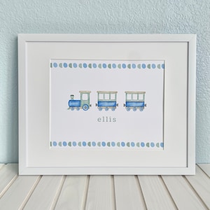 Boy Baby Shower Gift New Baby Boy Train Nursery Name Sign Baby Name Gift Toddler Boy Room Decor Transportation Boy Room Train Decor Wall Art