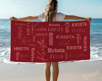Toalla de playa de terciopelo personalizada: nombre personalizado, regalo de despedida de soltera