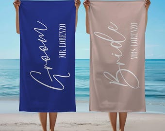 Toalla de playa personalizada para novios: regalo para despedida de soltera