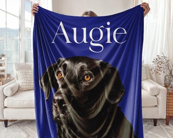 Custom Pet Photo Blanlet: Cat Photo, Dog Photo, With Name