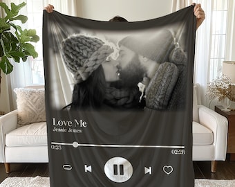 Manta musical con foto personalizada: regalo de canción personalizado