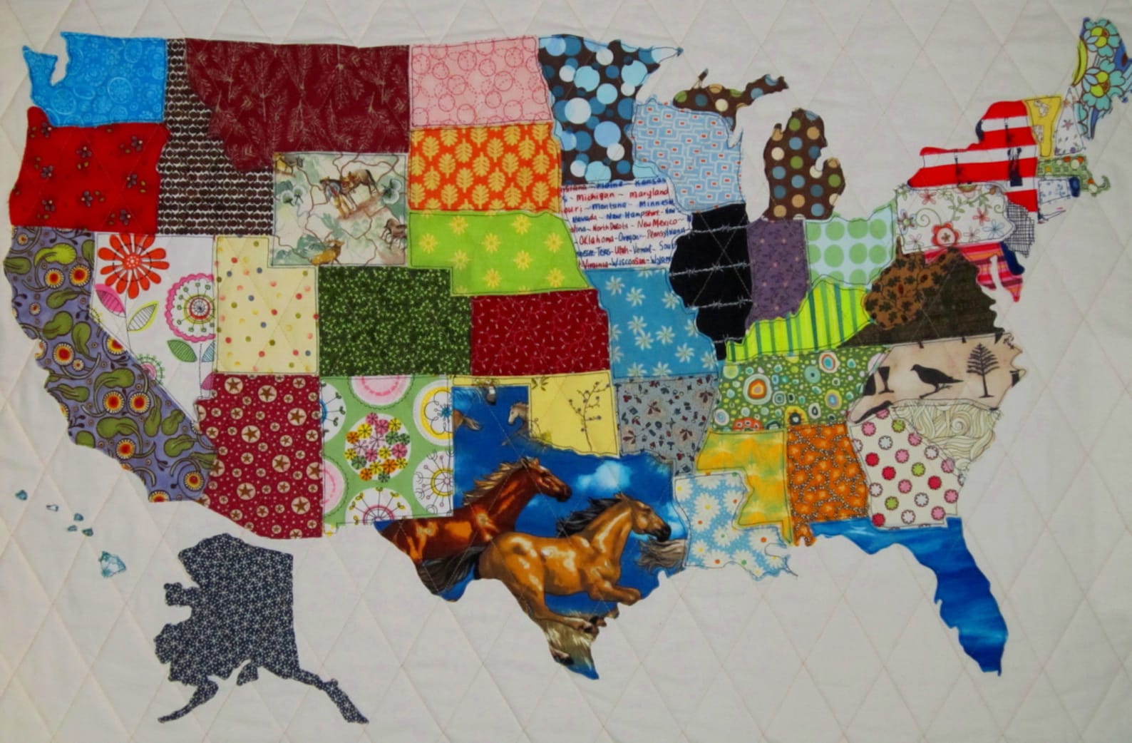 USA PATCHWORK MAP Quilt Pattern From Quilts by Elena Full Sized ...