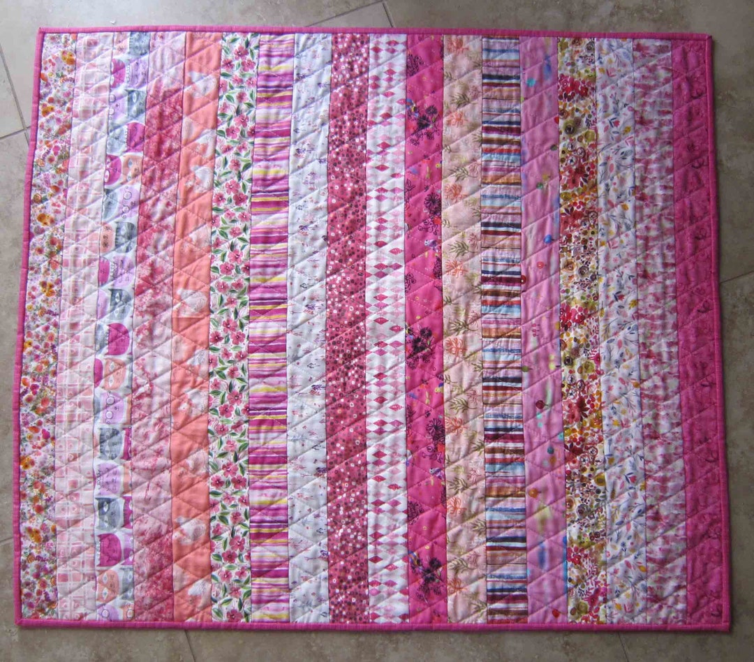 RIBBONS Baby Quilt Ready to Ship From Quilts by Elena Scrappy Etsy