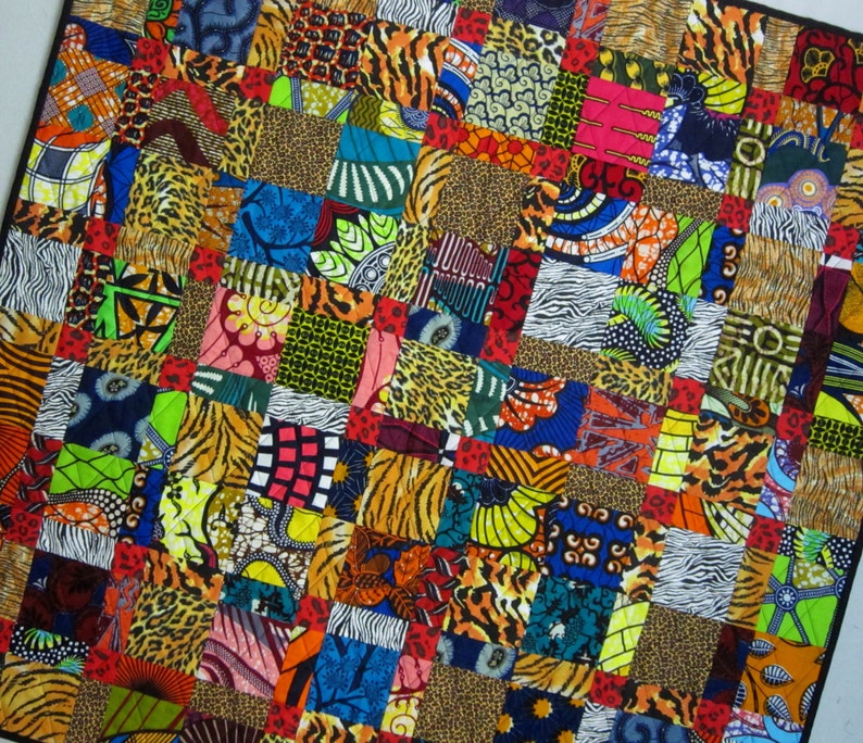 African Double 9 Patch Quilt from Quilts by Elena