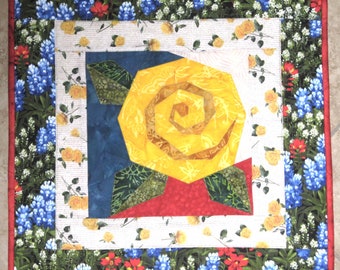 YELLOW ROSE of TEXAS Mini Quilt from Quilts by Elena