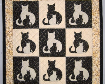 SIDEKICK Cat Applique Quilt Pattern from Quilts by Elena Instructions for 5 quilt sizes included