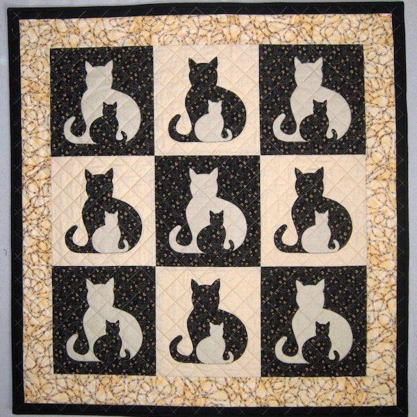 Applique Cat Quilt Etsy