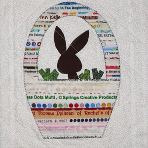 BUNNIES AND BASKETS Selvage Quilt from Quilts by Elena Easter Applique Table Runner Selvages image 5