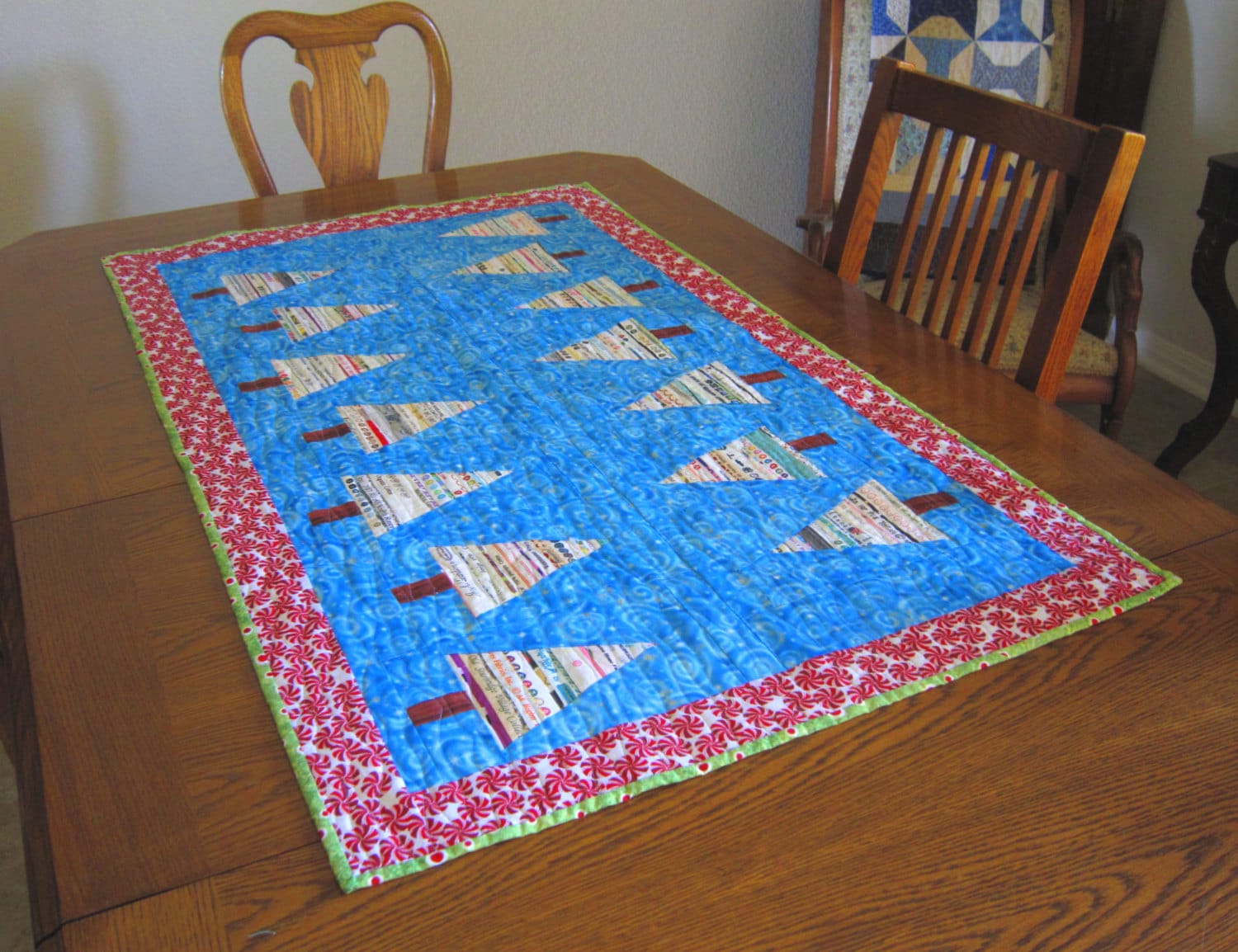 Patterns Quilting Modern Selvage Christmas Tree Table Runner Quilt