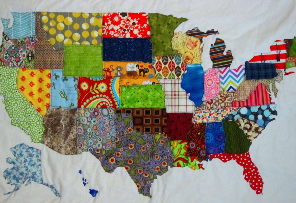 USA PATCHWORK MAP Quilt Pattern From Quilts by Elena Full - Etsy
