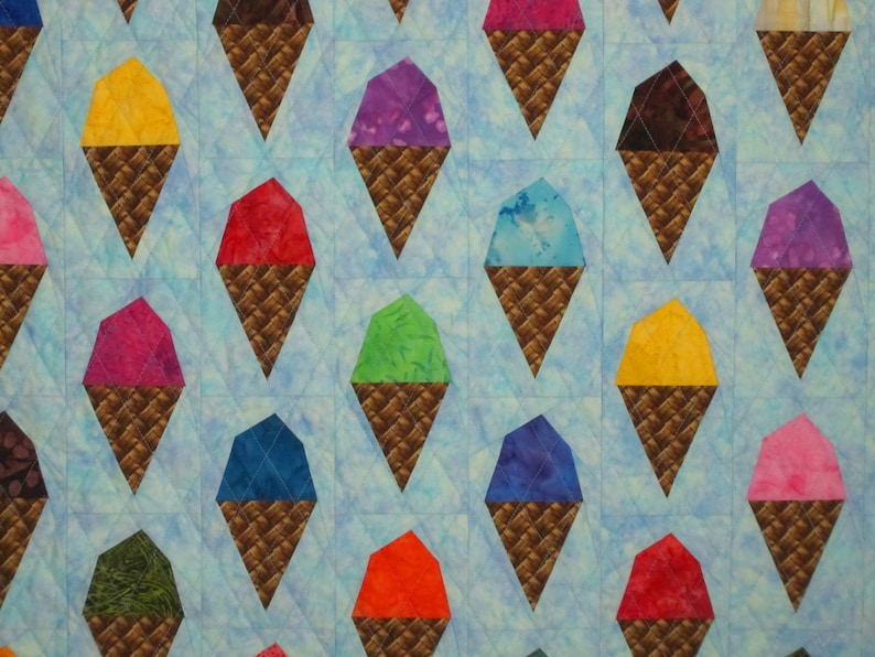 pdf pattern scoops ice cream cone quilt pattern from