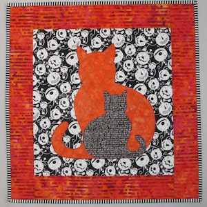 SIDEKICK Cat Applique Quilt PDF Pattern from Quilts by Elena Instructions for 5 quilt sizes included image 3