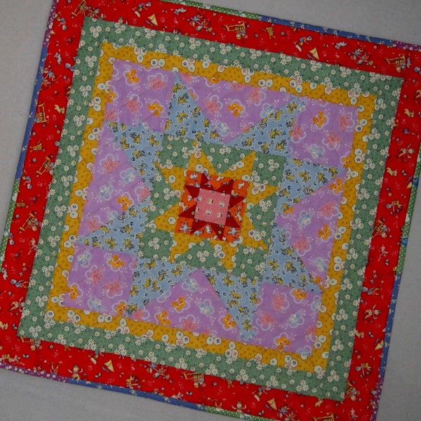 STAR in a STAR 1930s Mini Quilt from Quilts by Elena Table Runner Wall Hanging