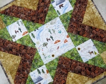 NATURES STAR  Pieced Tree Quilt Wall Hanging Table Topper