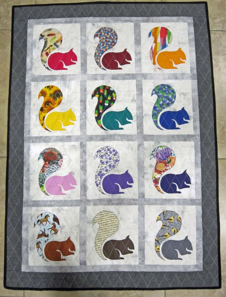 SQUIRREL! Quilt Pattern From Quilts by Elena - Etsy