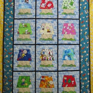Peanuts Calendar Quilt Kit from Quilts by Elena Includes FREE pattern Fabrics for Roof, Dog House and Grass included image 2