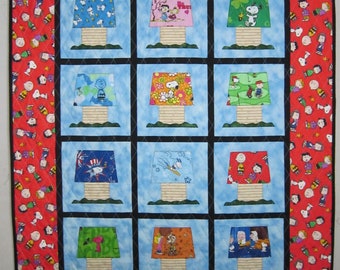 Peanuts Calendar Quilt Kit from Quilts by Elena Includes FREE pattern Fabrics for Roof, Dog House and Grass included