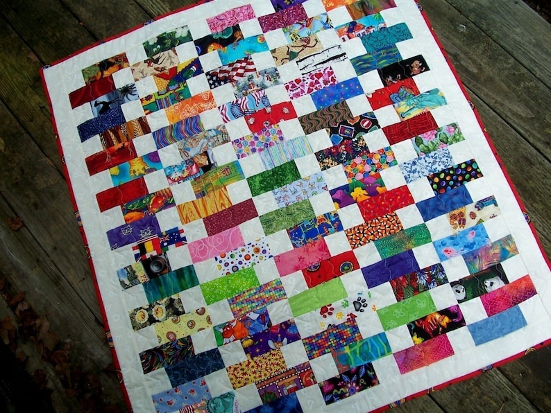 BABY BRICKS Quilt Pattern Charm Pack and Jelly Roll Friendly Colorful and Fun Quilt for Children of Any Age image 1