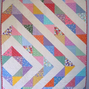 DREAMING Quilt Pattern from Quilts by Elena HST Half Square Triangle Design 30's Reproduction Fabrics