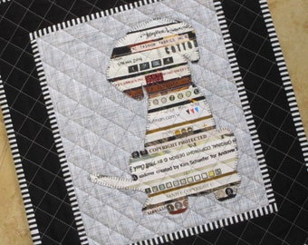 Collezione Mini Selvage Quilt PUPPY di Quilts by Elena Topper da tavolo da appendere alla parete Selvages