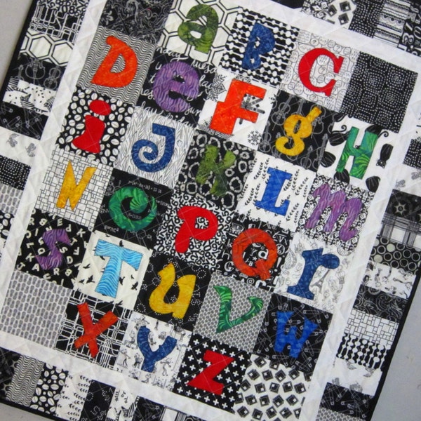 Learning My ABCs Alphabet Applique Quilt Pattern from Quilts by Elena