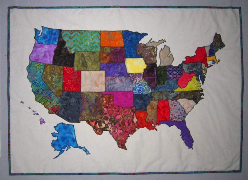 USA PATCHWORK MAP Quilt Pattern from Quilts by Elena Full Sized Templates and Clear Instructions image 4