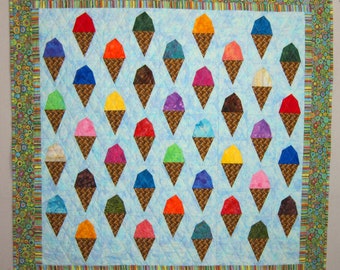 SCOOPS Ice Cream Cone Quilt from Quilts by Elena  Wall Hanging Table Runner