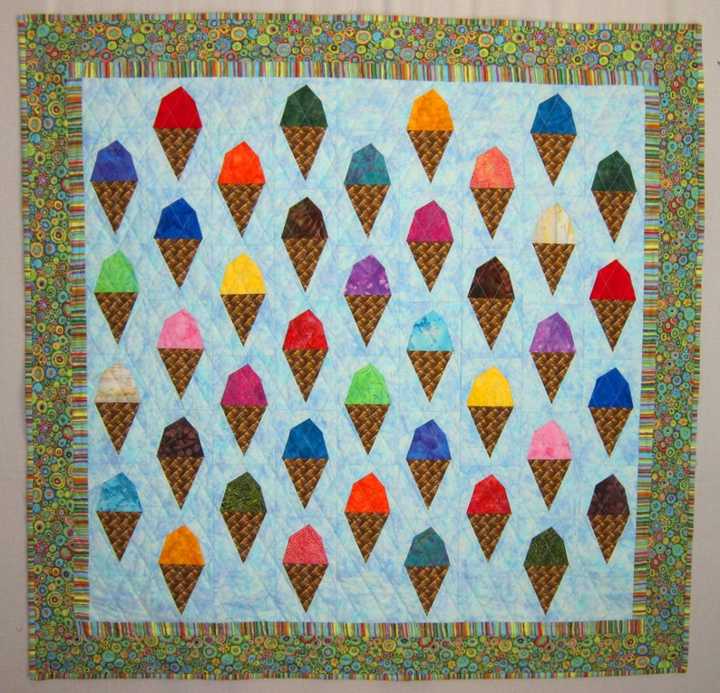 PDF Pattern SCOOPS Ice Cream Cone Quilt Pattern from Quilts by Etsy