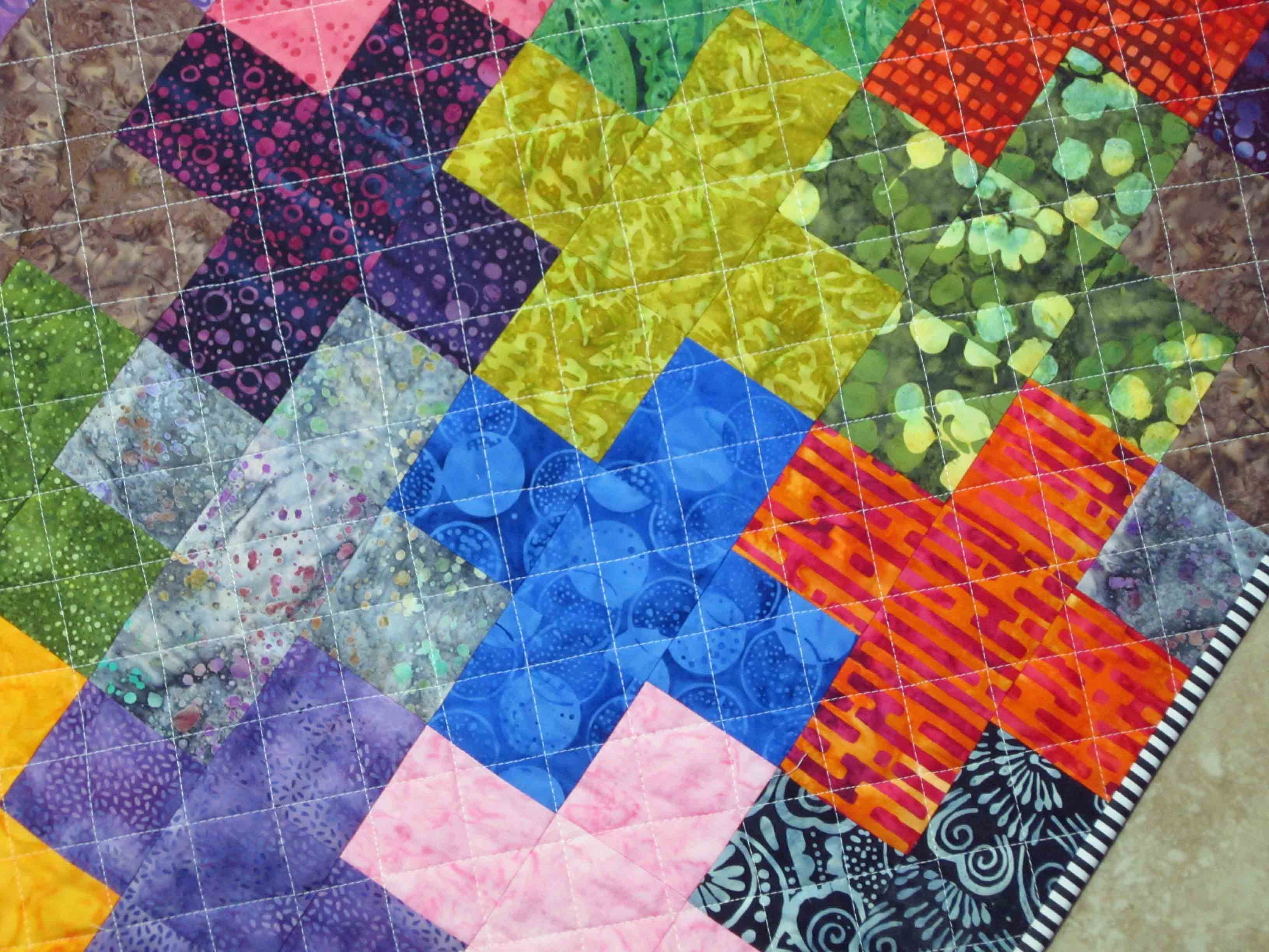 Digital Math Quilts SIMPLE MATH Plus Sign Quilt From Quilts by Elena Bold Colorful Batiks ...