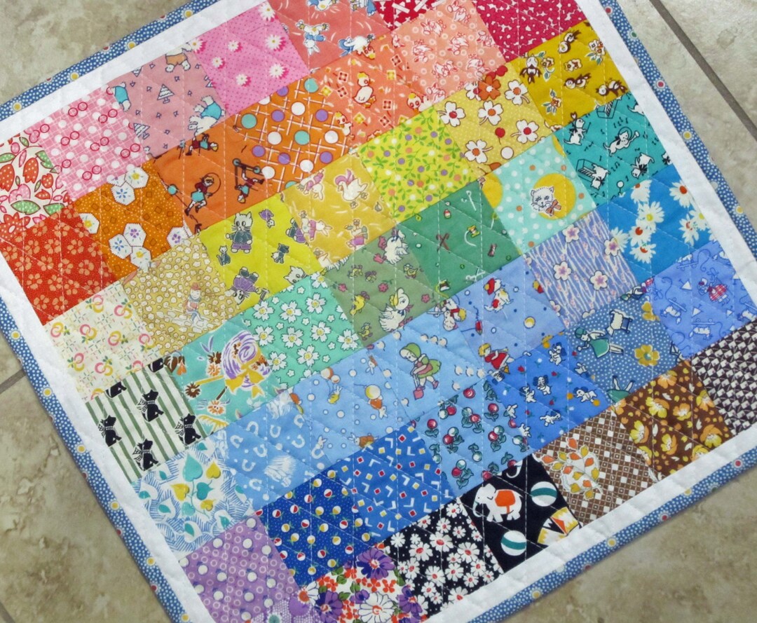 VINTAGE DOLL QUILT Made With 1930s Reproduction Fabrics From Quilts by