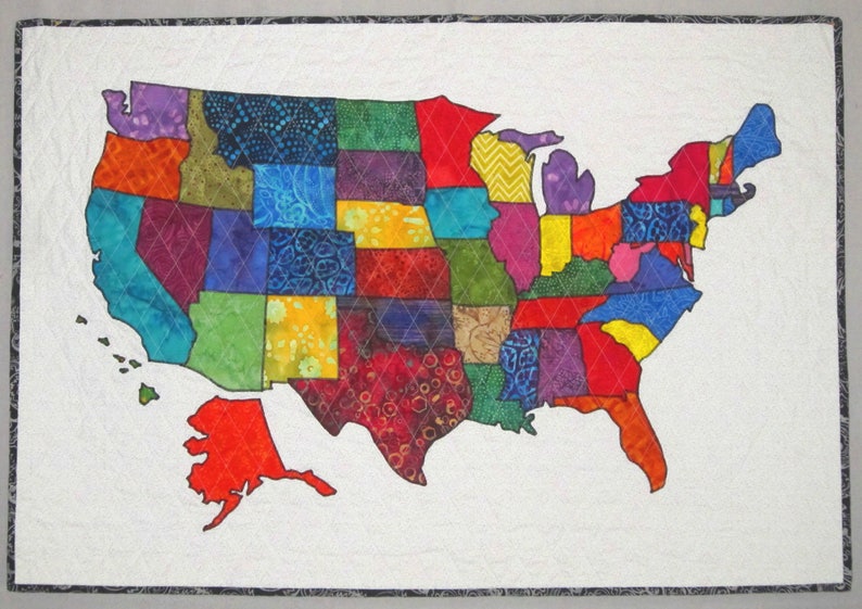 USA PATCHWORK MAP Quilt Pattern from Quilts by Elena Full Sized Templates and Clear Instructions image 3