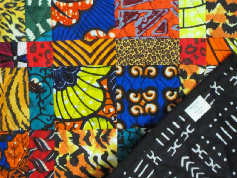 African Double 9 Patch Quilt from Quilts by Elena