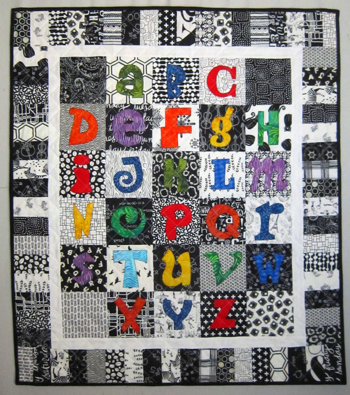 Learning My ABCs Alphabet Applique Quilt Pattern from Quilts Etsy