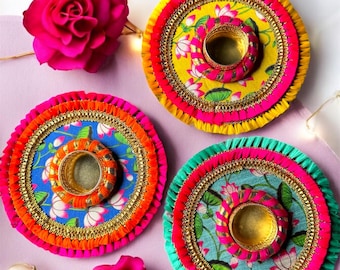 Pichwai & Frill Rangoli Mats | Diwali Home Decor, Indian Festive Decoration, Vibrant Pichwai Art, Pooja Mandir Decor, Navratri, Return Favor