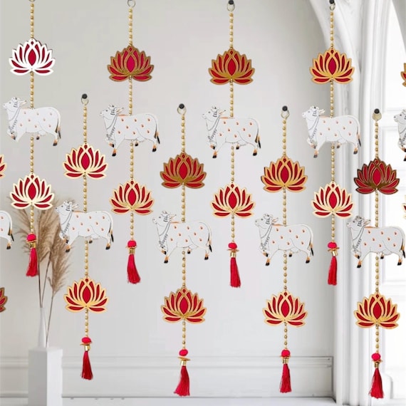 Lotus & Cow Hanging | Indian Festive Decor