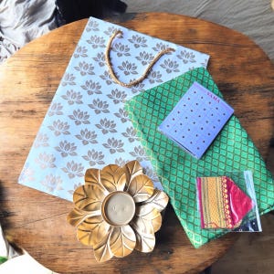 Blouse Piece Return Gift for Satyanarayan Puja,Housewarming,Varalakshmi,Karva Chauth | Desi Return Favors,Thamboolam,Festive Indian Gift Box