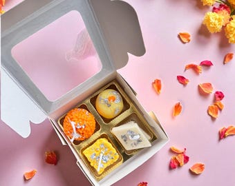 Mini Mithai Candle Hamper | Ladoo & Barfi Soy Candles | Assorted Sweet Candle Set | Wedding, Mehndi Return Gift | Premium Lohri, Holi gifts